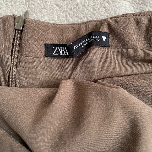Zara Strapless Mini Dress Taupe/Light Brown - Picture 7 of 8